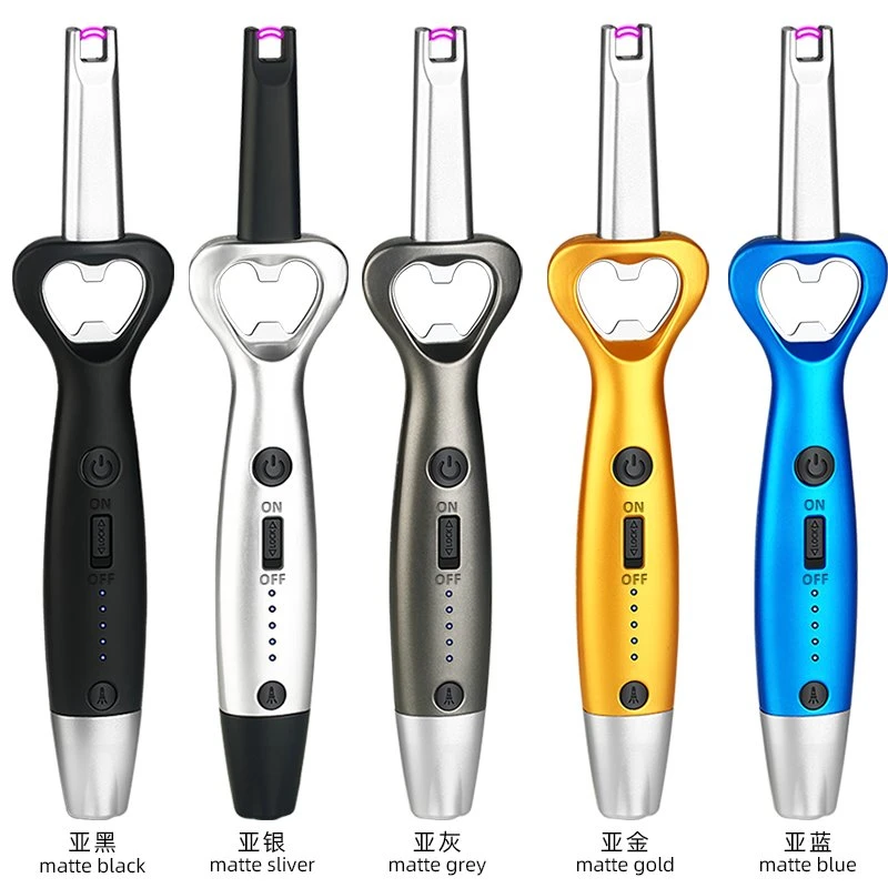 USB arc bbq candle lighter with bottle opener and LED light