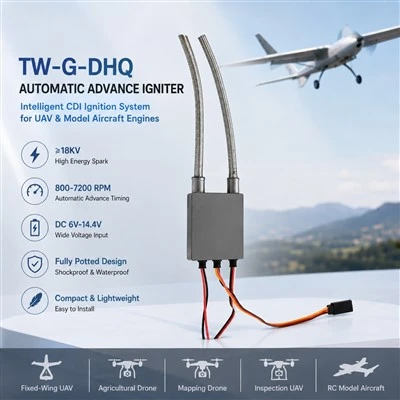 Modul Pencucuhan CDI Advance Automatik Untuk UAV, Enjin Petrol RC & Pesawat Model